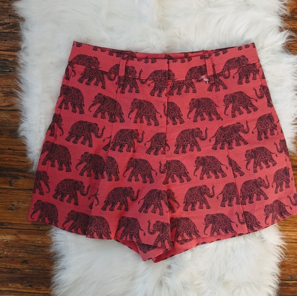 J. Crew Elephant Print High Waisted Shorts - Picture 3 of 7